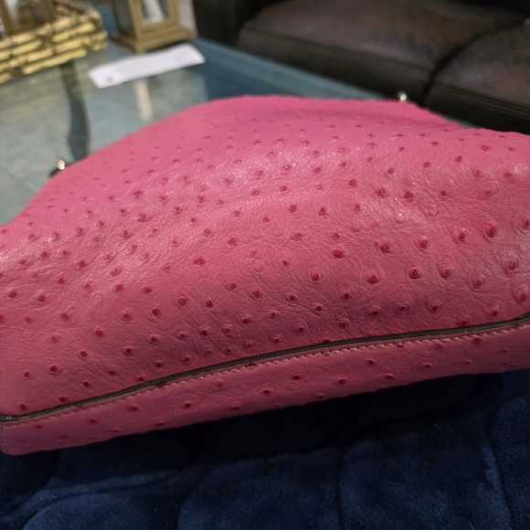 Dooney & Bourke Vibrant Pink Ostrich Shoulder Bag - Picture 4 of 6